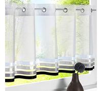 Yujiao Mao 1Pc Tab Top Cafe Net Curtains Short Curtains Kitchen Valance for Cafe Windows, 120x30cm