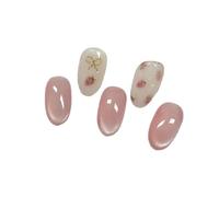 YUJIEBB 24Pcs Solid Color Wine Red Design Press on Nail Short Square False Simple Detachable Finished Full Cover Tips