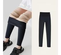 YUJIEBB Autumn and winter fleece leggings for women, thick fleece warm leggings, seamless casual tights