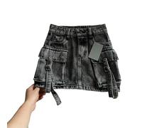 YUJIEBB Casual Versatile Sexy Denim Skirts for Women Fashion Multiple Pockets Streetwear