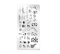 YUJIEBB Halloween Nail Art Stamping Plate Drawing Template Butterfly Heart Wave Line Image Stencil Mold Printing Tools