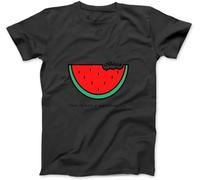 YUJINGG This is Not A Watermelon Palestine Collection T-Shirt 100% Cotton Graphic Print T Shirts for Men Women Black (Black,S)