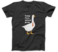 YUJINGG Today Im A Serious Goose Funny Silly Goose T-Shits 100% Cotton Graphic Print T Shirts for Men Women Black (5XL,Black)