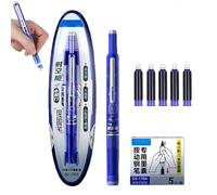 Yujinpu Fountain Retractable Pen,Retractable Pen,0.38mm Blue Ink,Transparent Barrel,Includes 5 Refillable Ink Cartridges,Writes Smoothly & No Leakage,R/etractable Fountain Pens for Writing(Dark Blue)