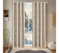 YUJOQUP Blackout Curtains for Bedroom, 2 Panels Thermal Insulated Eyelet Curtains, Light and Shadow Pattern Door Curtain for Living Room(Size:38" Wx 67" L(2 Panels),Color:Camel)