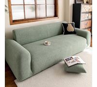 YUJOQUP Sofa Cover Stretch, Velvet Sofa Slipcover 1 2 3 4 Seater, Elastic Couch Cover Settee Protector for Dogs Cats(Size:2 Seater(145cm-185cm),Color:Green)