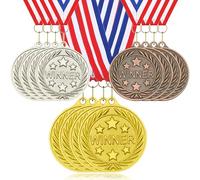 YUJUE 112 Pack Award Medals 1st 2nd 3rd (Gold, Silver, Bronze) - Metal Style Winner with Neck Ribbon for Kids and Adults - Award Ribbons for Sports, Competitions, Tournaments, Spelling Bees
