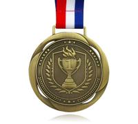 YUJUE First Place Medal, World Class - 3 Inch Wide - GOlympic Style Winner Medals Gold & Stripes Neck Ribbon - Perfect for Any Competition, Coaches, Students, Athletes and Academics