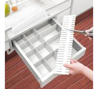 YUJUVI Drawer Dividers Adjustable Drawer Organizer 20 PCS Plastic Drawer Organiser 32 x 7 cm Draw Separators DIY Cut at Will for Socks, Underwear, Makeup, Kitchen, Bedroom, Dresser