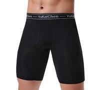 YuKaiChen Men's Breathable Soft Bamboo Fibre Underwear Boxer, XL Schwarz