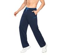 YuKaiChen Men's Jogging Bottoms Straight Leg Tracksuit Bottoms Open Hem Loose Fit Lightweight Quick Dry Athletic Pants