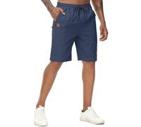 YuKaiChen Men's Shorts Classic Fit Twill Summers Casual Shorts with Zip Pockets Size 30 Stone Blue
