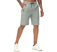 YuKaiChen Men's Shorts Classic Fit Twill Summers Casual Shorts with Zip Pockets Size 36 Honeydew