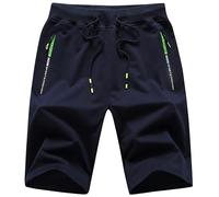 YuKaiChen Mens Shorts with Zip Pockets Summer Lightweight Quick Dry Elastic Waist Outdoor Casual Athletic Travel Running Navy 44