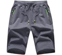 YuKaiChen Mens Shorts with Zip Pockets Summer Lightweight Quick Dry Elastic Waist Outdoor Casual Athletic Travel Running Darkgray 32