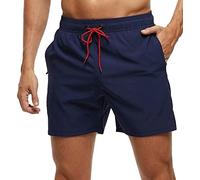 YuKaiChen Men's Swim Shorts with Zipper Pockets for Beach & Travel | Dark Mesh Lining for Modesty, Quick-dry & Chlorine-resistant, Color Stays Great for Beach, Pool & Vacation