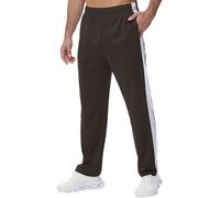 YuKaiChen Men's Tracksuit Bottoms Lightweight Joggers Summer Track Bottoms Breathable Open Weave Mesh Athletic Pants Size L Dark Brown