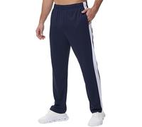 YuKaiChen Men's Tracksuit Bottoms Lightweight Joggers Summer Track Bottoms Breathable Open Weave Mesh Athletic Pants Size L Navy