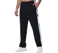 YuKaiChen Men's Tracksuit Bottoms Lightweight Joggers Summer Track Bottoms Breathable Open Weave Mesh Athletic Pants Size XXL Black