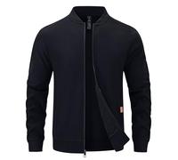 YuKaiChen Men's Waffle Bomber Jacket Lightweight Casual Outerwear | Lightweight Jacket with zip-front, Ribbed Cuffs & Hem, and Slanted Side Pockets for Spring or Fall Everyday Casual Wear