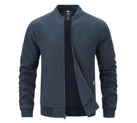 YuKaiChen Men's Waffle Bomber Jacket Lightweight Casual Outerwear | Lightweight Jacket with zip-front, Ribbed Cuffs & Hem, and Slanted Side Pockets for Spring or Fall Everyday Casual Wear