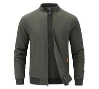 YuKaiChen Men's Waffle Bomber Jacket Lightweight Casual Outerwear | Lightweight Jacket with zip-front, Ribbed Cuffs & Hem, and Slanted Side Pockets for Spring or Fall Everyday Casual Wear