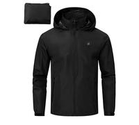 YuKaiChen Waterproof Jacket Men's Rain Coat Outdoor Lightweight Packaway TPU with Taped Seams for Hiking Camping Cycling Black XXL