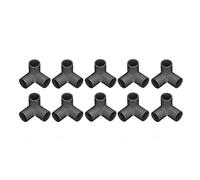 YUKERMARB 10pcs 3-Way Pipe Fittings, PVC Pipe Connector Right Angle Corner Connector for Water Tips, 20mm Inner Diameter (Black)