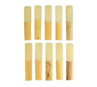 YUKERMARB 10PCS Eb Saxophone/Clarinet Reeds, Strength 2 Professional Grade, Premium Reed Material, Lightweight Portable, Suitable for Advanced Players (Wood Color Number 2.5)