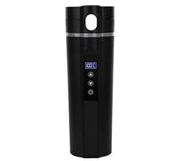 YUKERMARB 12V-24V Electric Kettle 450ml, Smart Temperature Control Portable Travel Mug with Cigarette Lighter Plug, Black