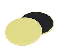 YUKERMARB 2PCS Exercise Sliding Gliding Disc, Full Body Workout Core Slider for Gym, Yoga, Dance, Physical Therapy and Balance Training (Yellow)