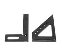 YUKERMARB 3D Multi Angle Measuring Ruler Aluminum Alloy Woodworking Square Protractor 45 90 Degree Engraved Scale 1 16in Marking Holes for Carpenters Decorators Engineers