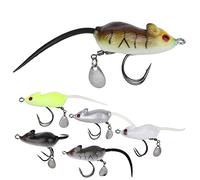 YUKERMARB 6PCS 10.5g Soft Rubber Fishing Lures, Flexible Bait, Barb Double Hooks, Sequin Belly, Floating Hard Baits, for Saltwater Fishing