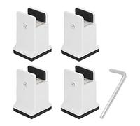 YUKERMARB Bed Risers, 4 Pack Adjustable Furniture Riser Blocks with Screw Clamp Rubber Chair Raisers for Heavy Duty Furnitures (White)
