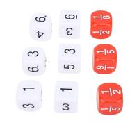 YUKERMARB Dice Set Plastic 6 Sided Dice 30PCS 16mm White Red Standard Numbers for Board Games Math Learning Classroom Activities Parties and Family Game Play