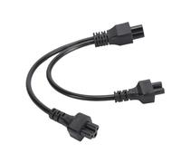 YUKERMARB IEC320 C6 to 2x C 5 Y Splitter Power Cable, 30cm, 2.5A 250 v, for Laptop Power Supply Lamp Printer, Reinforced PVC Cable, Space Saving 1 in 2 Out Design