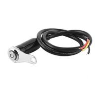 YUKERMARB Motorcycle Handlebar Switch Stainless Steel LED Push Button Light Control 12V 50cm Wire for Headlight Fog Light Spotlight Tail Retro Motorcycle (1*switch)