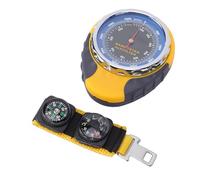 YUKERMARB Outdoors Barometer, 4 in 1 Compass Altimeter Barometer Thermometer Handheld Air Pressure Meter Instrument, for Hiking Camping Mountaineering Aviation