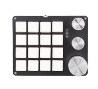 YUKERMARB Programmable Macro Keyboard, Small Mechanical Gaming Keyboard Mini Macro Keypad 16 Key Pad 3 Knobs Compact Custom Keypad with LED for PC Mac Gaming Photoshop (White)