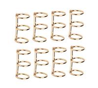 YUKERMARB Rings 3 Hole Book Rings Loose Leaf Reusable Electroplated Metal Glossy Flat Surface Holds 100 Sheets with 300 Degree Fold for DIY Handbook Photo Album Desk Calendar (Gold)