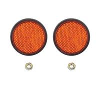 YUKERMARB Round Red Reflector, with Mounting Screws, PMMA Material, High Visibility Safety Reflector, 2 Pcs Universal, for Vehicles Trucks Trailers Buses ATVs