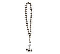 YUKERMARB YUKERMARB Muslim Prayer Beads, Round Resin Unisex Islamic Worship Prayer Scripture Gilding Rosary Beads 13.8in Length (Lake Blue) (Lake Blue) (Black)