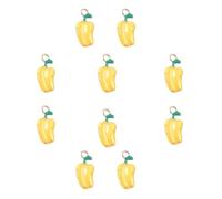 Yukfhgt Decorative Three-Dimensional Sweet Pepper Talisman, 10 Pieces of Alloy Mini Pendants, Diy Jewelry Making of Chili Fruits, 1, Alloy, No Gemstone