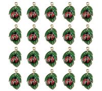 Yukfhgt Green Leaves Ladybug Enamel Leaf Charms Pendants 20 Pcs Hawaii Style Tree Leaf Charms for Necklace Bracelet Jewelry Making