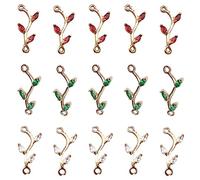 Yukfhgt Mixed Color Tree Branch Charms Pendant 15Pcs Zirconia Links Tree Branch Pendants for DIY Bracelet Earrings Necklace Handmade Jewelry Making Accessory