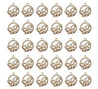 Yukfhgt Retro Hollowed Out Circle Butterfly Charms 30 Pcs Alloy Butterfly Charms Pendant for Jewelry Necklace Bracelet Earring Crafting Accessory, Alloy, No Gemstone