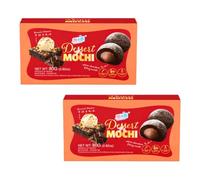 Yuki & Love Brownie Flavour Dessert Mochi, White Chocolate Filled Chewy Mochi Snacks, No Artificial Colours or Flavours, 80g, Pack of 2