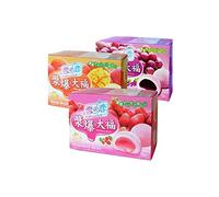 Yuki & Love Taiwan Mochi Assorted 3 Flavour (Strawberry + Grape + Mango) Daifuku Gift Set 180g (Pack of 3)