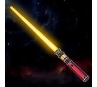 YukiHalu Light Up LED Saber, Light Swords with FX Sound and Realistic Handle, Expandable Sabre for Halloween Dress Up Parties Birthday Christmas Galaxy War Fighters (Yellow)
