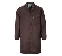 Yukirtiq Lab Coat for Men Long Sleeve Mechanics Coats Garage Work Coat DIY Workshop Laboratory Jacket, Coffee, M